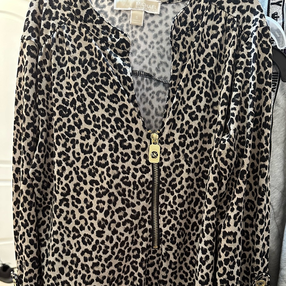 NWOT michael kors long sleeve blouse half zip